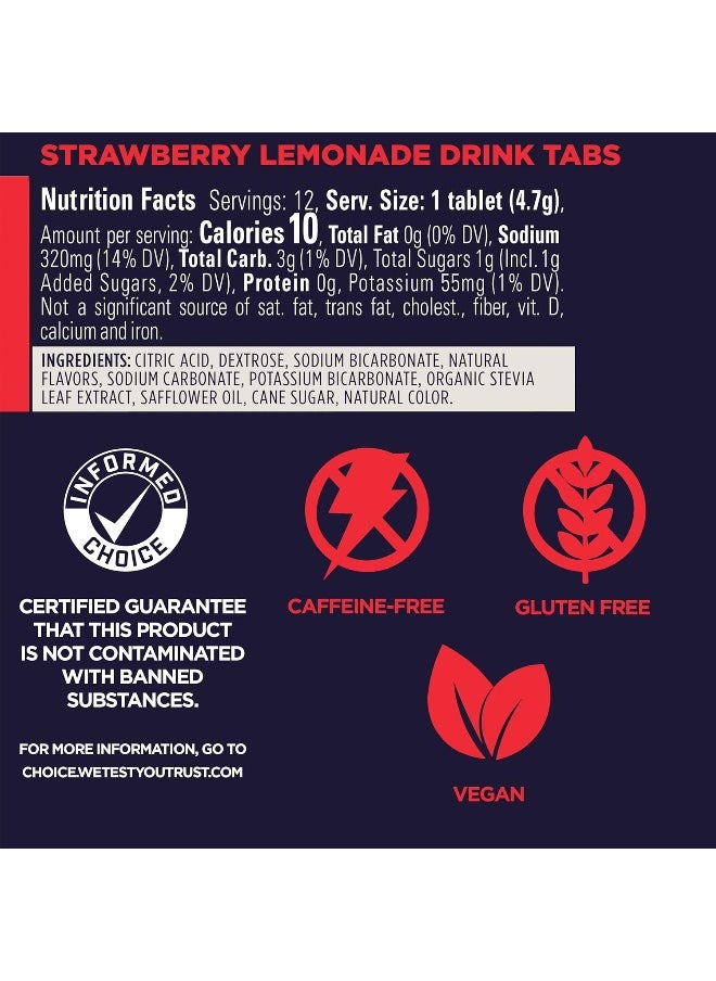 Hydration Electrolyte Drink Tablets (Strawberry Lemonade, 4-Count)