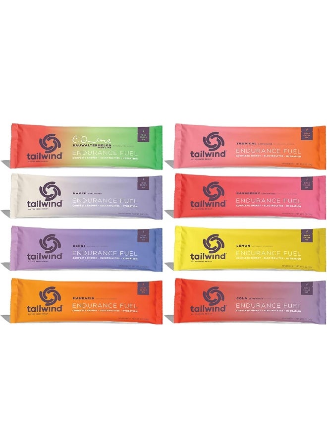 Tailwind Grab-And-Go Endurance Fuel Single Serve Assorted Flavors (Pack Of 8) - Hydration Drink Mix With Electrolytes, Carbohydrates - Non-Gmo, Gluten-Free, Vegan, No Soy Or Dairy