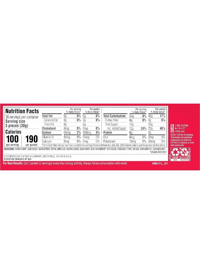 Clif Bloks - Energy Chews - Strawberry Flavor - (2.1 Ounce Packet, 18 Count)