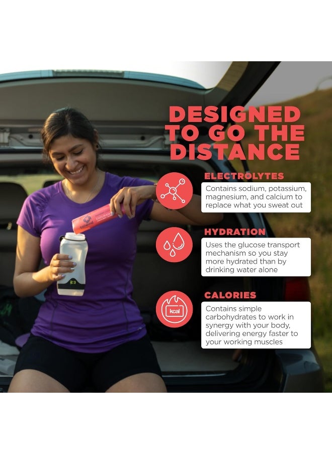 Endurance Fuel, Electrolyte & Hydration Sports Drink Mix Powder With Caffeine, Gluten-Free, Vegan, Raspberry Buzz, 50 Servings (Caffeinated)