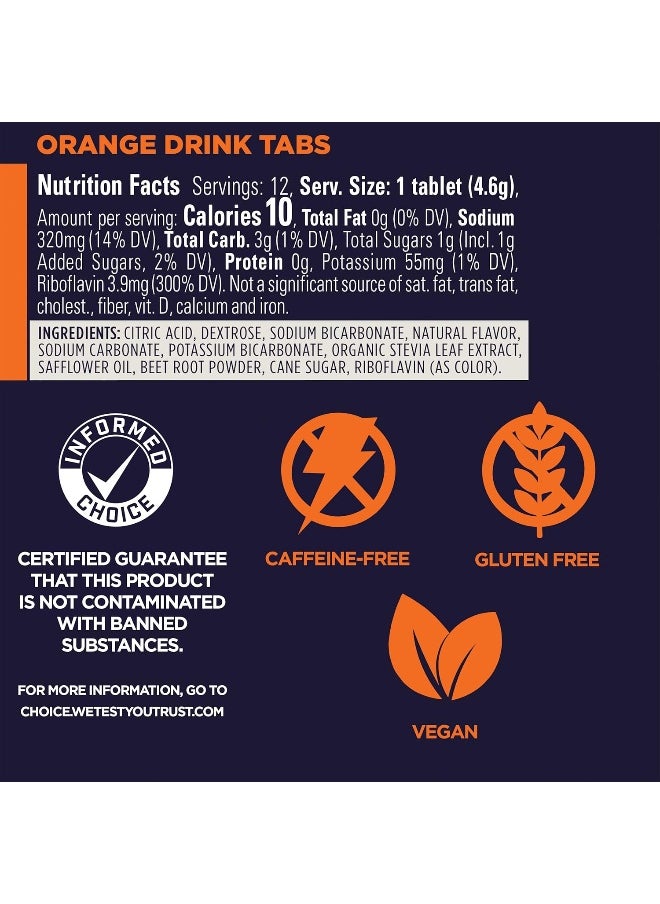 Hydration Electrolyte Drink Tablets, (Orange, 4-Count)