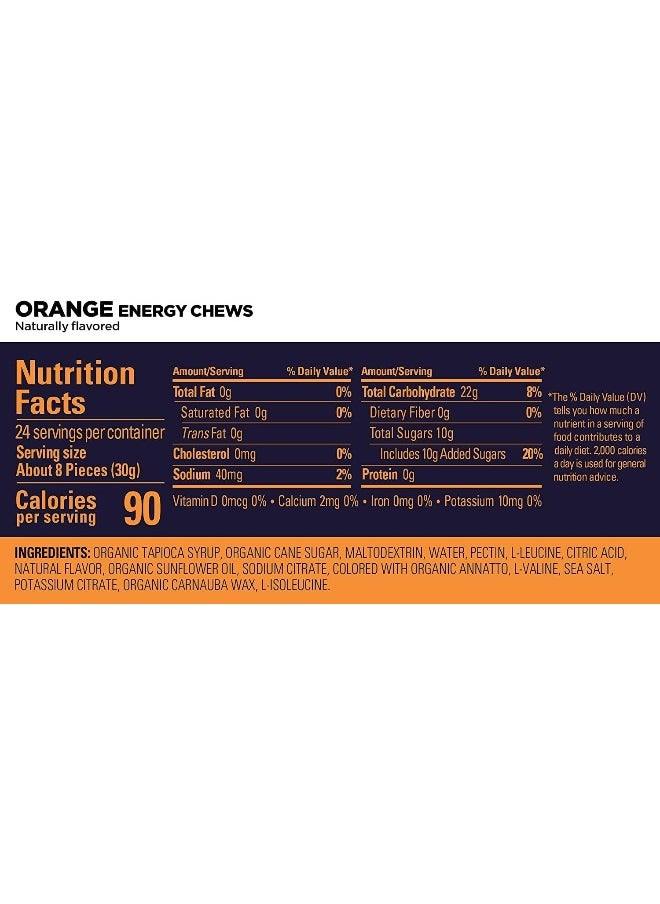 Chews Gummies With Electrolytes, 12 Bags (24 Servings Total) (Orange)