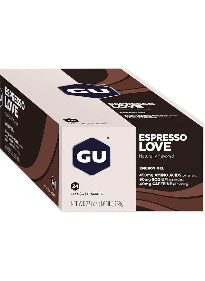Gu Energy Original Sports Nutrition Energy Gel (Espresso Love, 24-Count)