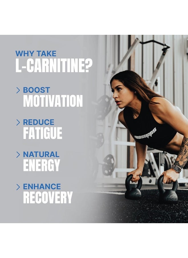 L-Carnitine 3000 Stimulant Free Liquid Shots For Men And Women - Metabolic Energizer Workout Drink For Performance And Muscle Recovery (Blue Razz)