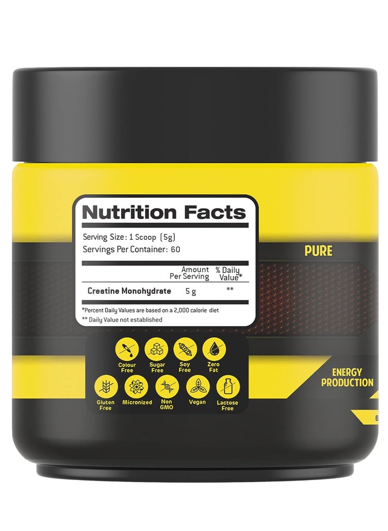 Creatine Monohydrate Unflavored - 300 grams, 60 Servings