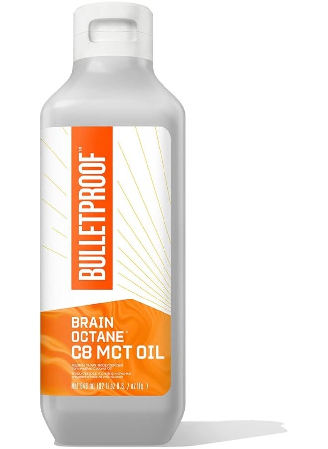 Brain Octane Mct Oil 32 Oz, Perfect For Keto And Paleo Diet, 100% Non-Gmo Premium C8 Oil