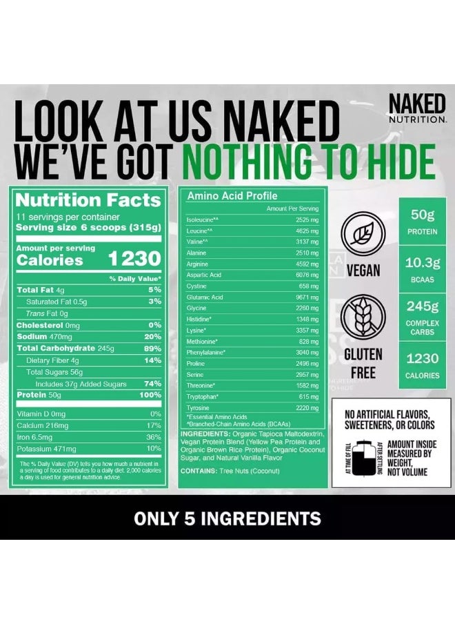 Naked Mass - Vanilla Vegan Weight Gainer