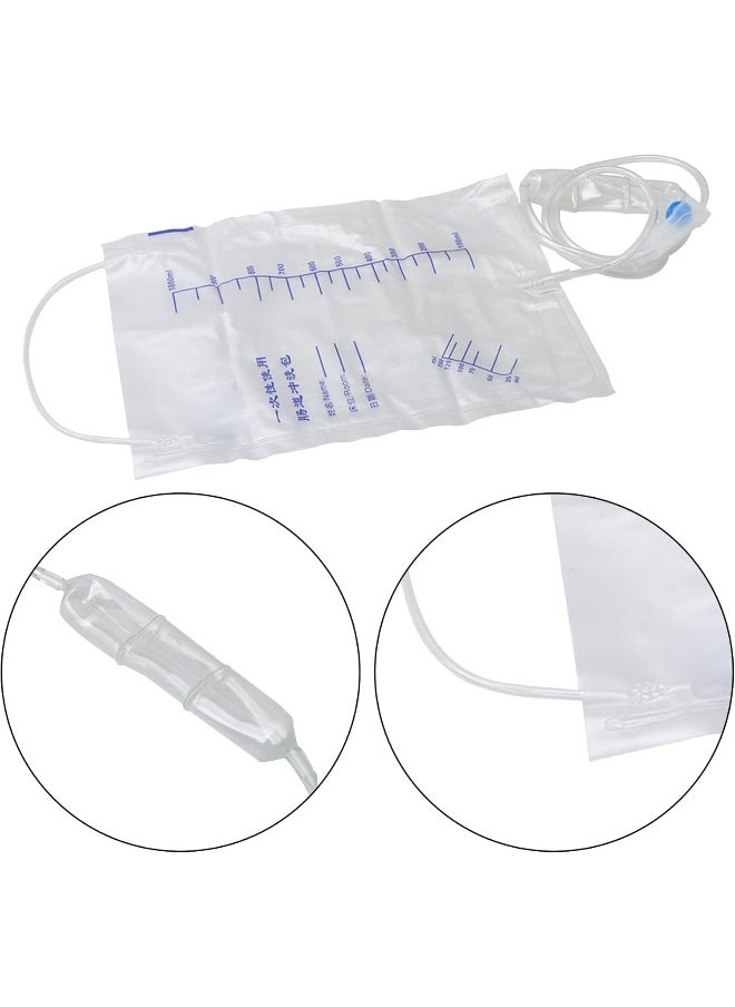 1000Ml Clear Disposable Coffee Cleanse Detox Bags Silicone Bag Set With Tube Hose For Women And Men Pack Of 10