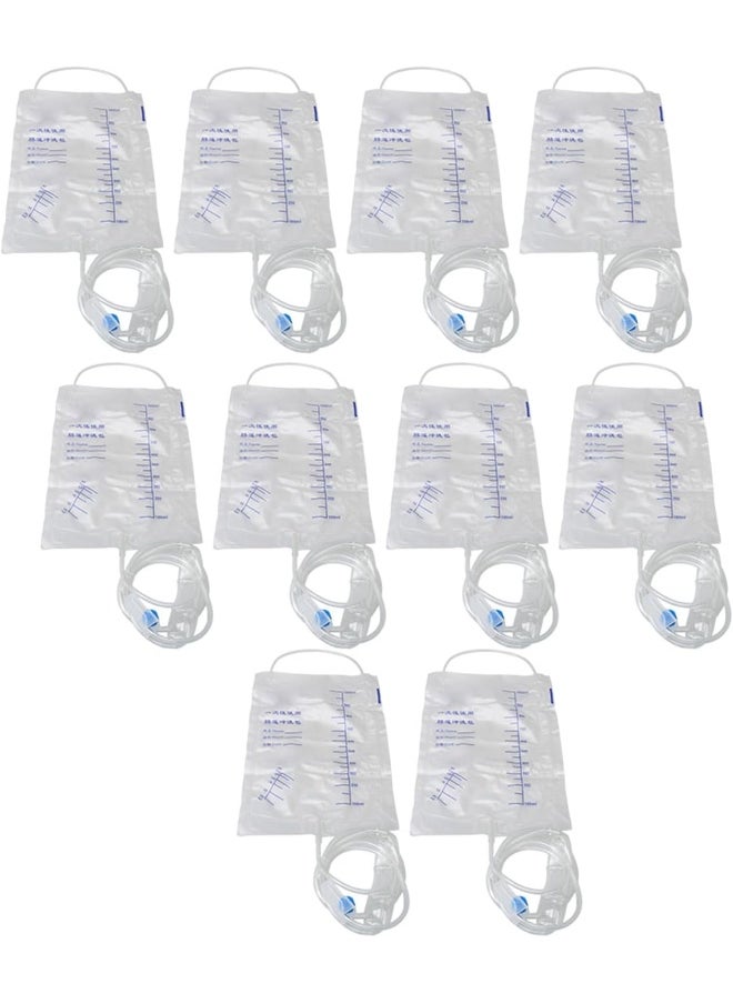 1000Ml Clear Disposable Coffee Cleanse Detox Bags Silicone Bag Set With Tube Hose For Women And Men Pack Of 10