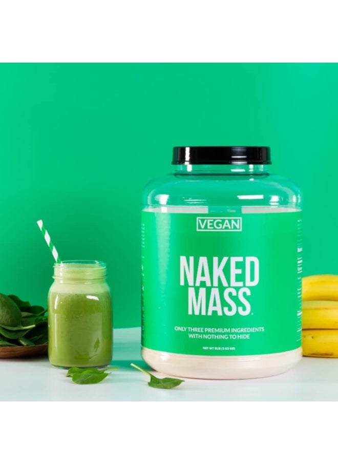 Naked Vegan Mass – Natural Vegan Weight Gainer Protein Powder – 8Lb Bulk, Gmo Free, Gluten Free, Soy Free & Dairy Free. No Artificial Ingredients – 1,230 Calories – 11 Servings
