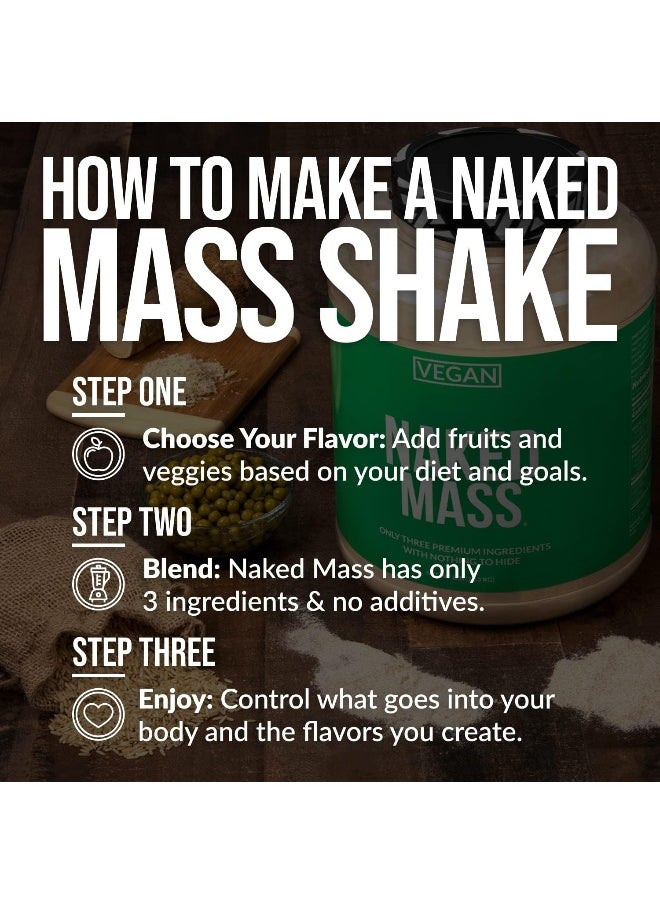Naked Vegan Mass – Natural Vegan Weight Gainer Protein Powder – 8Lb Bulk, Gmo Free, Gluten Free, Soy Free & Dairy Free. No Artificial Ingredients – 1,230 Calories – 11 Servings