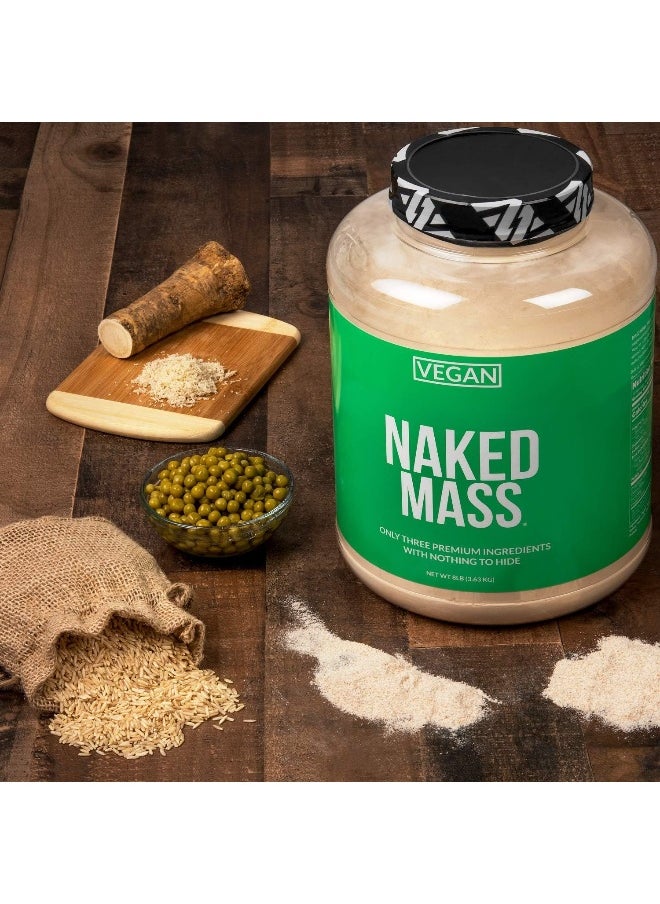 Naked Vegan Mass – Natural Vegan Weight Gainer Protein Powder – 8Lb Bulk, Gmo Free, Gluten Free, Soy Free & Dairy Free. No Artificial Ingredients – 1,230 Calories – 11 Servings