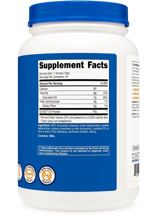 Mct Oil Powder - Great For Keto, Ketosis And Ketogenic Diets - Zero Net Carbs - Made In The Usa, Non-Gmo + Gluten Free 2Lbs