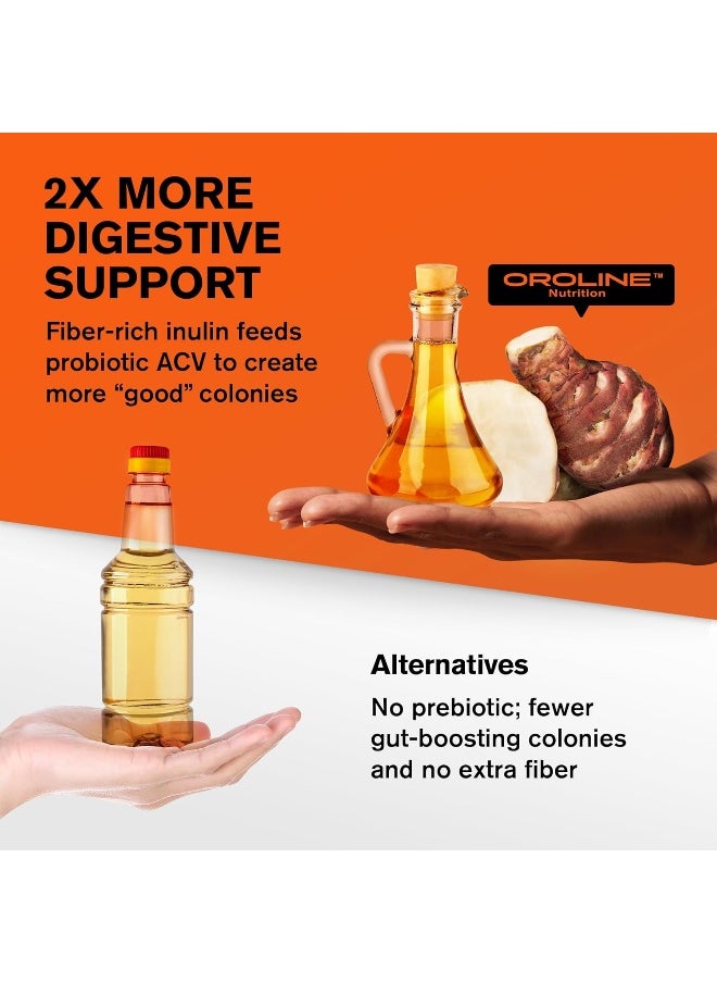 Organic Apple Cider Vinegar Capsules (120 Capsules 1500 Mg) Acv Tablets W/Prebiotics - Cleanse & Detox Apple Cider Vinegar Pills Fibre Supplement, Appetite Suppressant & Metabolism Booster