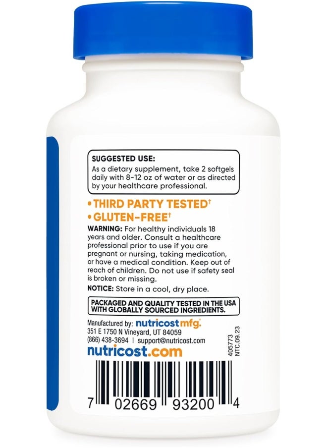 Krill Oil Softgels 1000Mg, 60 Liquid Softgels - Omega-3 Epa-Dha