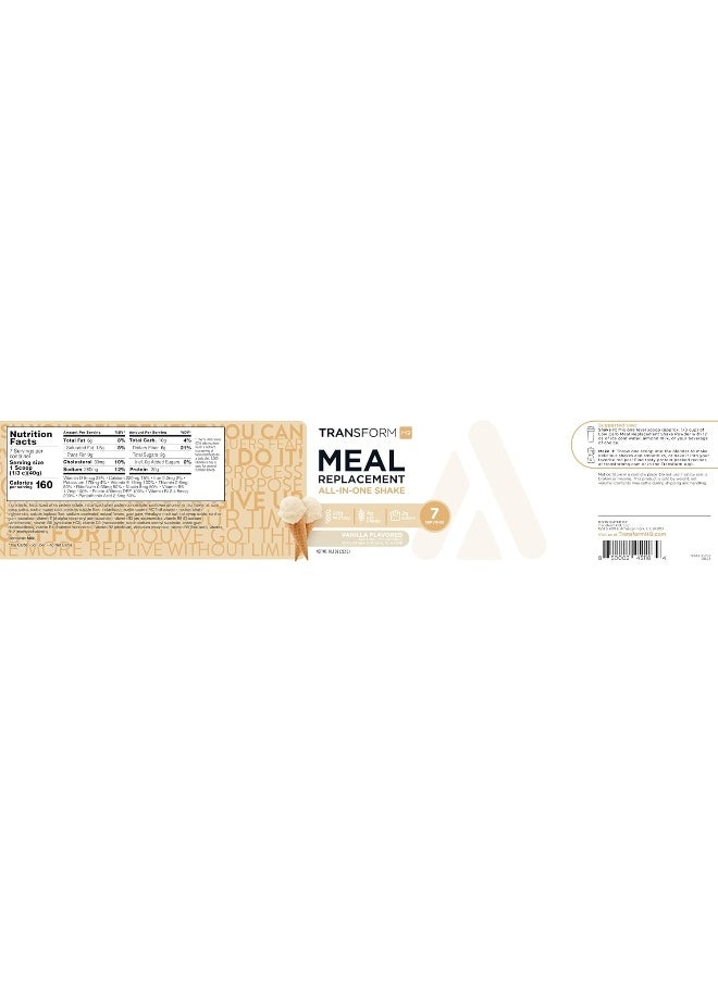 Meal Replacement Shake Powder 7 Servings (Vanilla) - Gluten Free, Non-Gmo