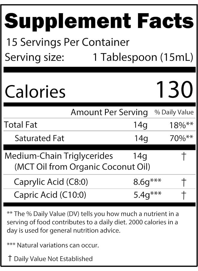 Mct Oil For Coffee & Keto 8Oz - Usda Certified Organic Mct Oil Liquid With Only C8 & C10. Odorless & No Aftertaste