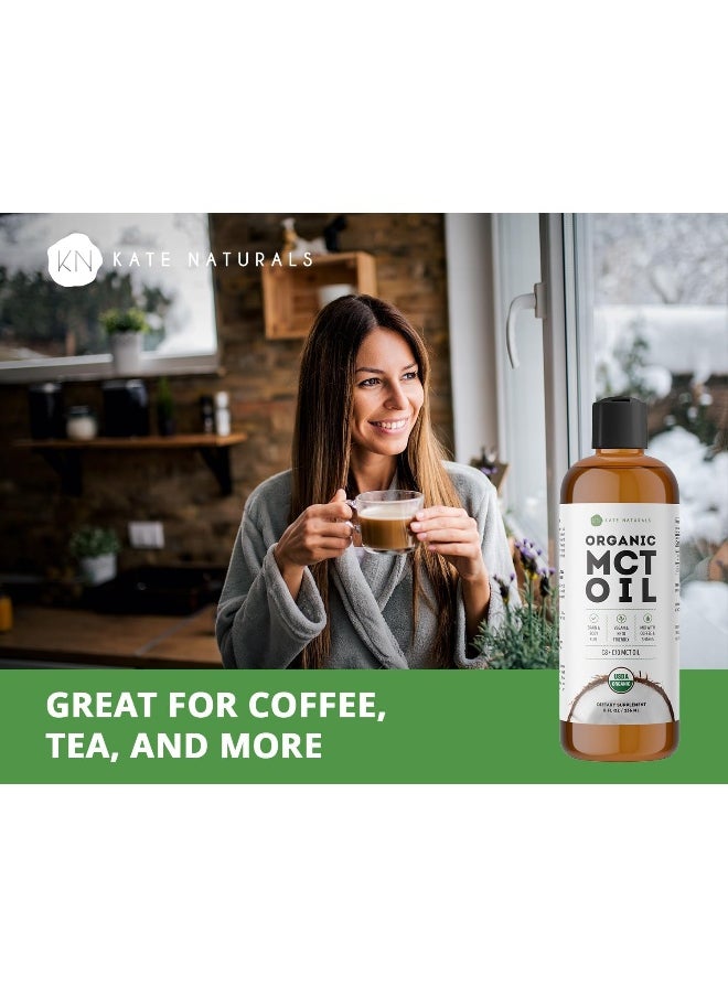 Mct Oil For Coffee & Keto 8Oz - Usda Certified Organic Mct Oil Liquid With Only C8 & C10. Odorless & No Aftertaste