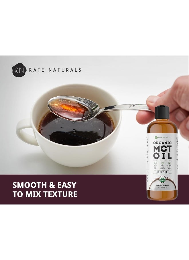 Mct Oil For Coffee & Keto 8Oz - Usda Certified Organic Mct Oil Liquid With Only C8 & C10. Odorless & No Aftertaste