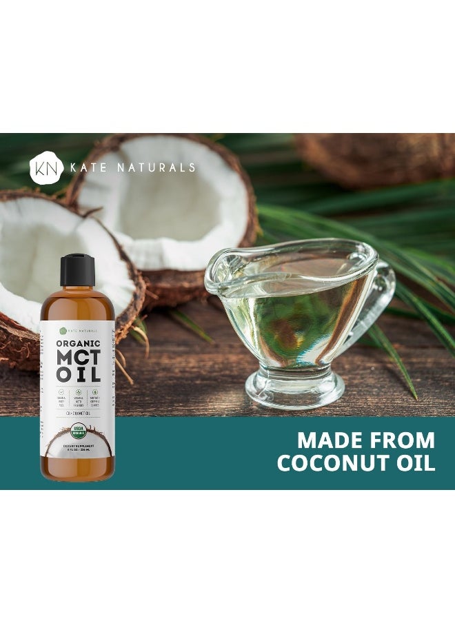 Mct Oil For Coffee & Keto 8Oz - Usda Certified Organic Mct Oil Liquid With Only C8 & C10. Odorless & No Aftertaste