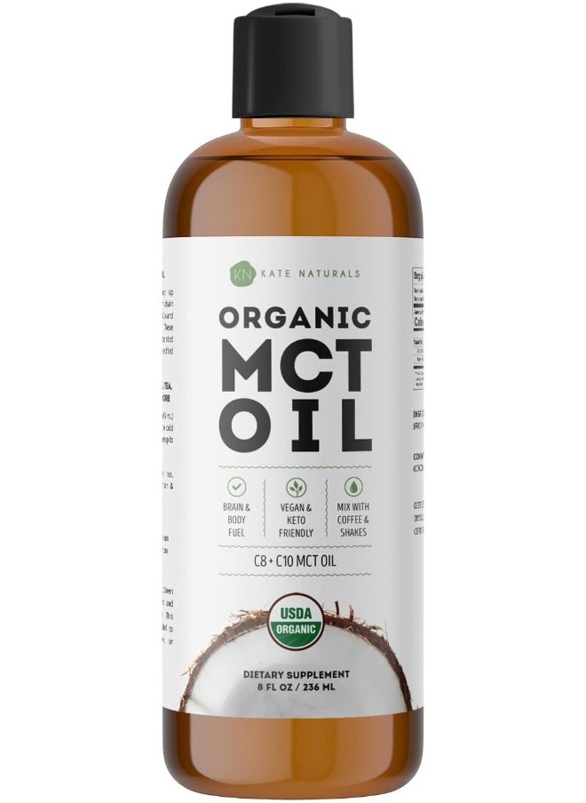 Mct Oil For Coffee & Keto 8Oz - Usda Certified Organic Mct Oil Liquid With Only C8 & C10. Odorless & No Aftertaste