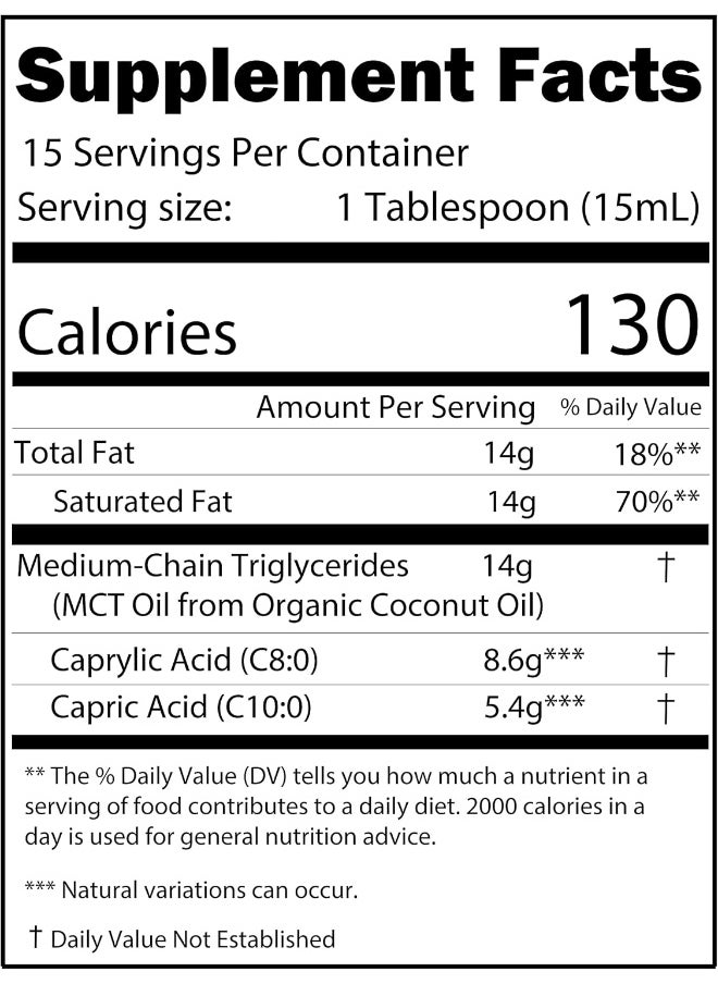 Mct Oil For Coffee & Keto 8Oz - Usda Certified Organic Mct Oil Liquid With Only C8 & C10. Odorless & No Aftertaste