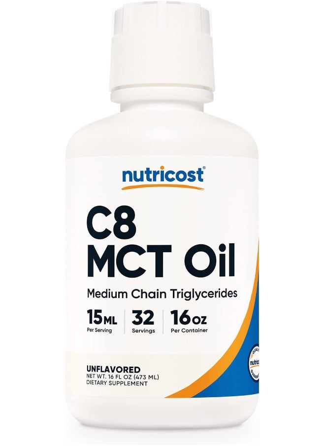 Nutricost C8 MCT Oil 16oz - Keto, Paleo, Non-GMO