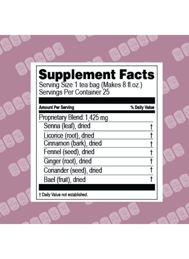 Colon Cleanse Tea Blackberry Flavor - 50 Tea Bags (1 Pack)