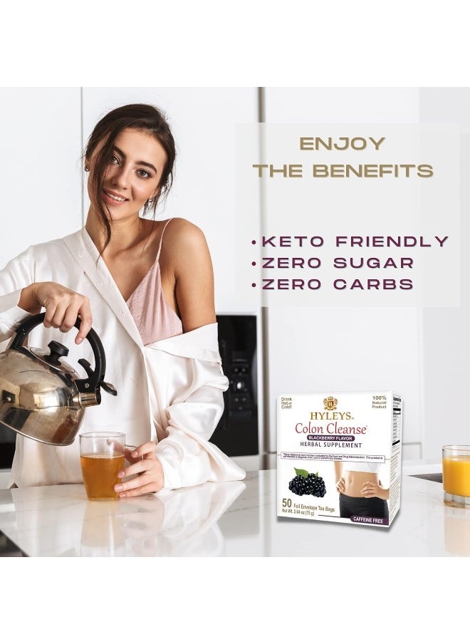 Colon Cleanse Tea Blackberry Flavor - 50 Tea Bags (1 Pack)