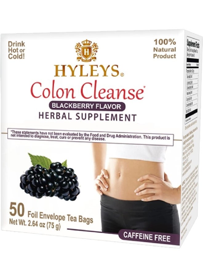Colon Cleanse Tea Blackberry Flavor - 50 Tea Bags (1 Pack)