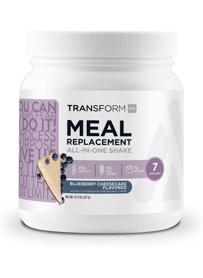 TransformHQ Meal Replacement Shake Powder 7 Servings (Blueberry Cheesecake) - Gluten Free, Non-GMO