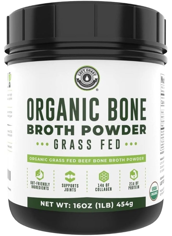 Organic Grass Fed Beef Bone Broth Protein Powder - 470Ml, 20 Servings. Unflavoured, Pure. Keto Friendly Protein Powder. Paleo, Usda Certified Organic