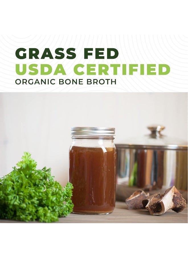 Organic Grass Fed Beef Bone Broth Protein Powder - 470Ml, 20 Servings. Unflavoured, Pure. Keto Friendly Protein Powder. Paleo, Usda Certified Organic