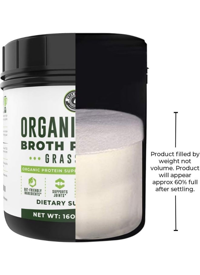 Organic Grass Fed Beef Bone Broth Protein Powder - 470Ml, 20 Servings. Unflavoured, Pure. Keto Friendly Protein Powder. Paleo, Usda Certified Organic