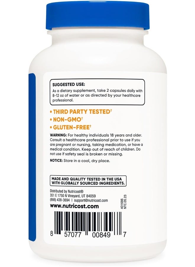 L-Citrulline 500Mg, 120 Capsules - Gluten Free, Non-Gmo