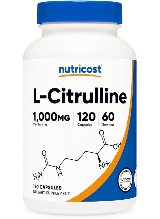 L-Citrulline 500Mg, 120 Capsules - Gluten Free, Non-Gmo