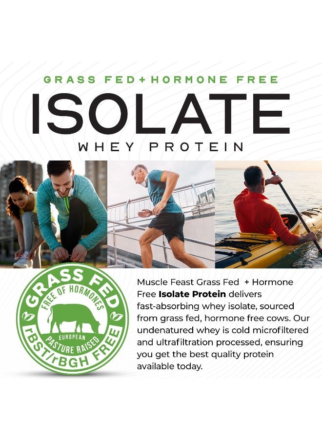 Grass Fed Whey Protein Isolate, All Natural, Hormone Free, Fast Absorbing, 100% Pure Isolate, 20.5G Protein, 88 Calories (Vanilla, 5Lb)