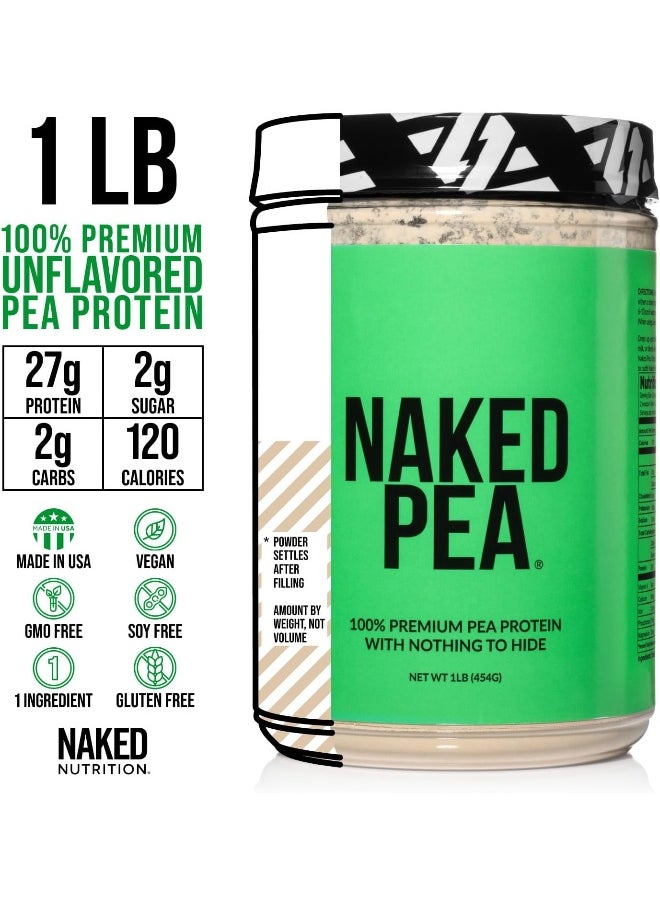 Naked Pea 0.5Kg Pea Protein Isolate From North American Farms - Plant Based, Vegetarian & Vegan Protein. Easy To Digest - Speeds Muscle Recovery - Non-Gmo- Lactose, Soy And Gluten Free - 15 Servings