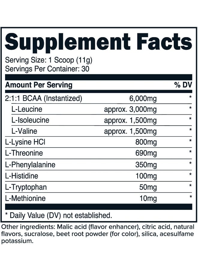 Eaa Powder (30 Servings, Fruit Punch Flavor) | Essential Amino Acids For Pre/Intra Workout And Recovery - Non-Gmo And Gluten Free