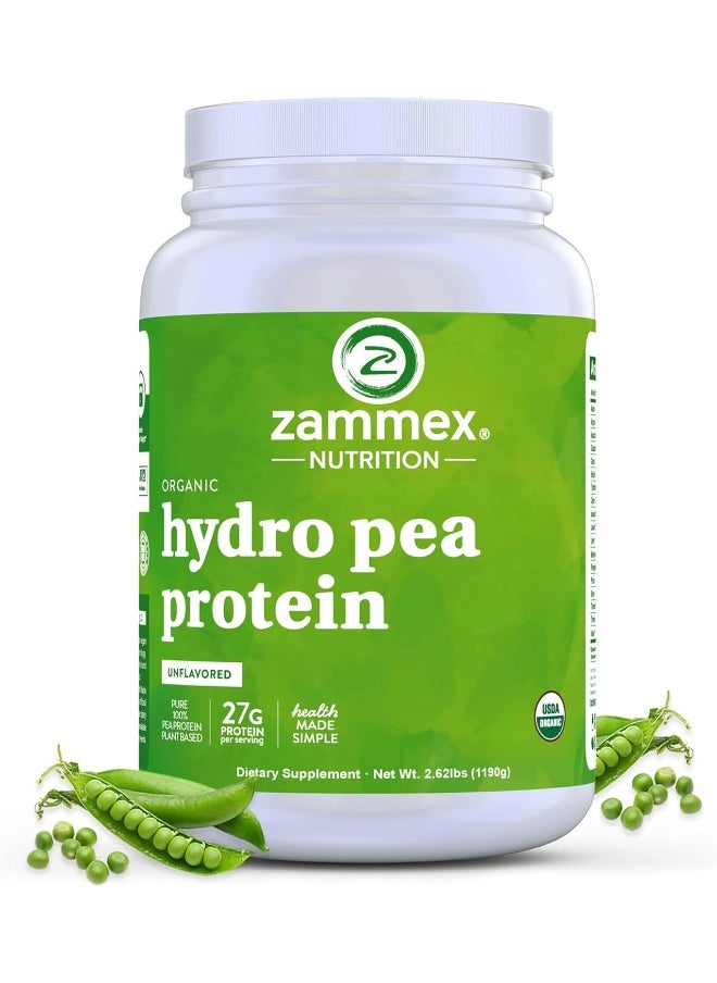 Premium Organic Pea Protein Powder, Plant Based, 100% Vegan, Canada Grown Yellow Pea, 27G Protein Per Serving, Non-Gmo With Bcaa, Keto & Paleo Friendly, Easy To Digest(2.62Lb)