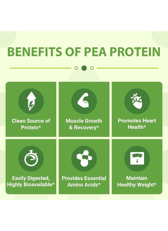 Premium Organic Pea Protein Powder, Plant Based, 100% Vegan, Canada Grown Yellow Pea, 27G Protein Per Serving, Non-Gmo With Bcaa, Keto & Paleo Friendly, Easy To Digest(2.62Lb)