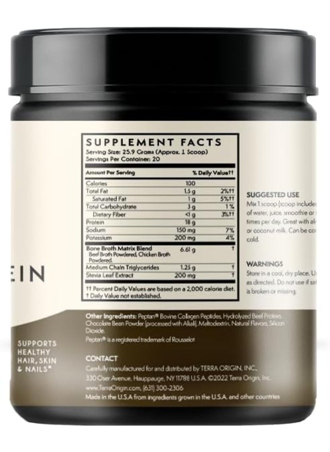 - Bone Broth Protein Chocolate Powder - 18.9Oz