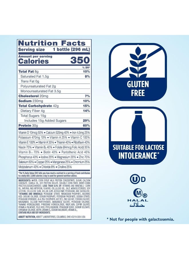 Complete Nutrition Shake, 30G Of Protein, Meal Replacement Shake, With Nutrients For Immune Health, Chocolate, 10 Fl Oz, 24 Count
