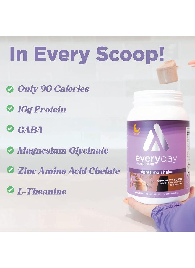 TransformHQ Nighttime Shake, Sleep + Protein Blend, Chocolate Mousse Flavor