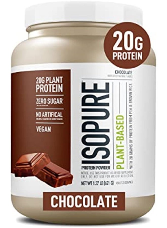Chocolate Vegan Protein Powder From , With Monk Fruit Sweetener & Amino Acids, Post Workout Recovery, Sugar Free, Plant Based, Organic Pea Protein, Dairy Free, 22 Servings (Packaging May Vary)