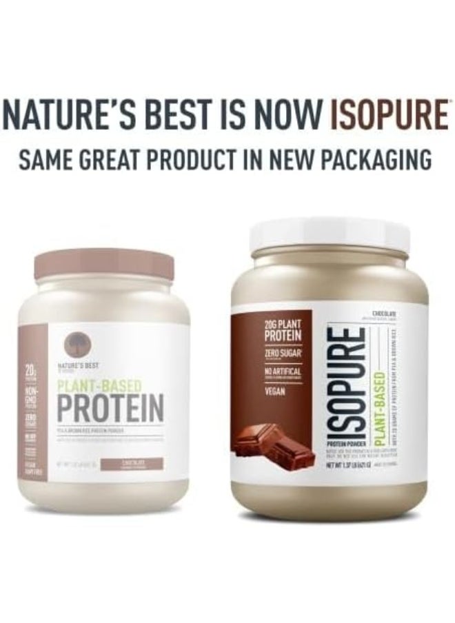 Chocolate Vegan Protein Powder From , With Monk Fruit Sweetener & Amino Acids, Post Workout Recovery, Sugar Free, Plant Based, Organic Pea Protein, Dairy Free, 22 Servings (Packaging May Vary)