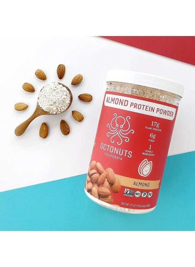 Almond Protein Powder, 21 Ounce, Made With California Almonds, 17G Plant Based Protein, Keto, Paleo Friendly, Vegan, Gluten Free, 17 Servings