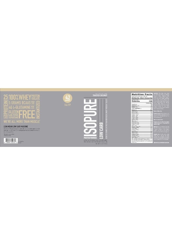 Whey Isolate Protein Powder With Vitamin C & Zinc For Immune Support, 25G Protein, Low Carb & Keto Friendly. Flavor: Toasted Coconut, 3 Pounds (Packaging May Vary)
