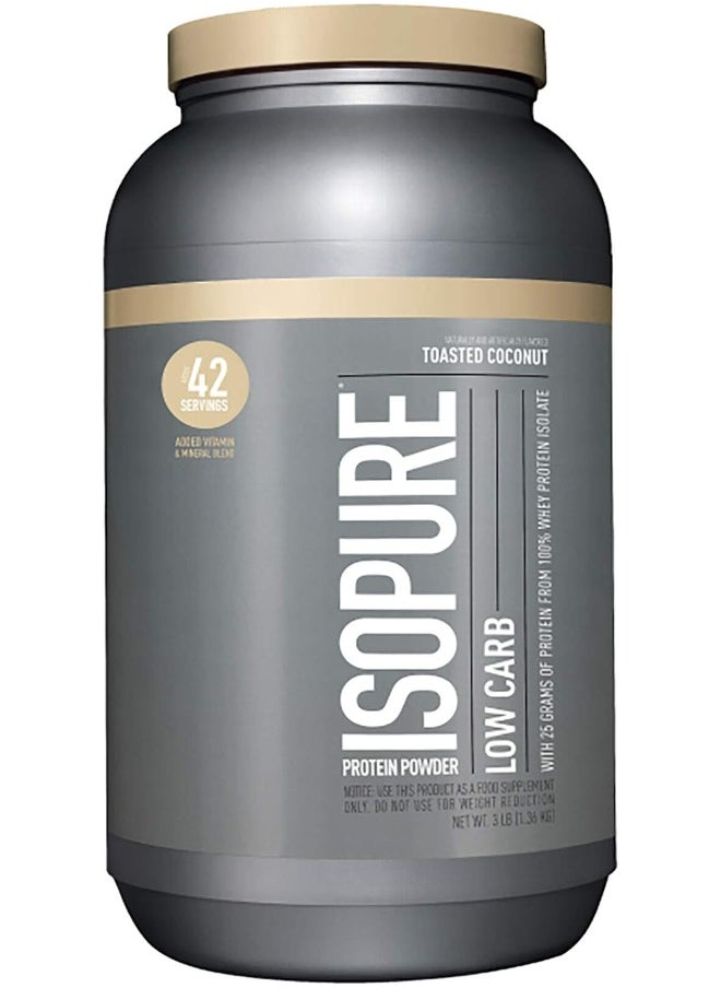 Whey Isolate Protein Powder With Vitamin C & Zinc For Immune Support, 25G Protein, Low Carb & Keto Friendly. Flavor: Toasted Coconut, 3 Pounds (Packaging May Vary)