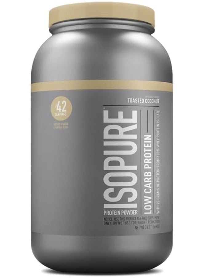 Whey Isolate Protein Powder With Vitamin C & Zinc For Immune Support, 25G Protein, Low Carb & Keto Friendly. Flavor: Toasted Coconut, 3 Pounds (Packaging May Vary)